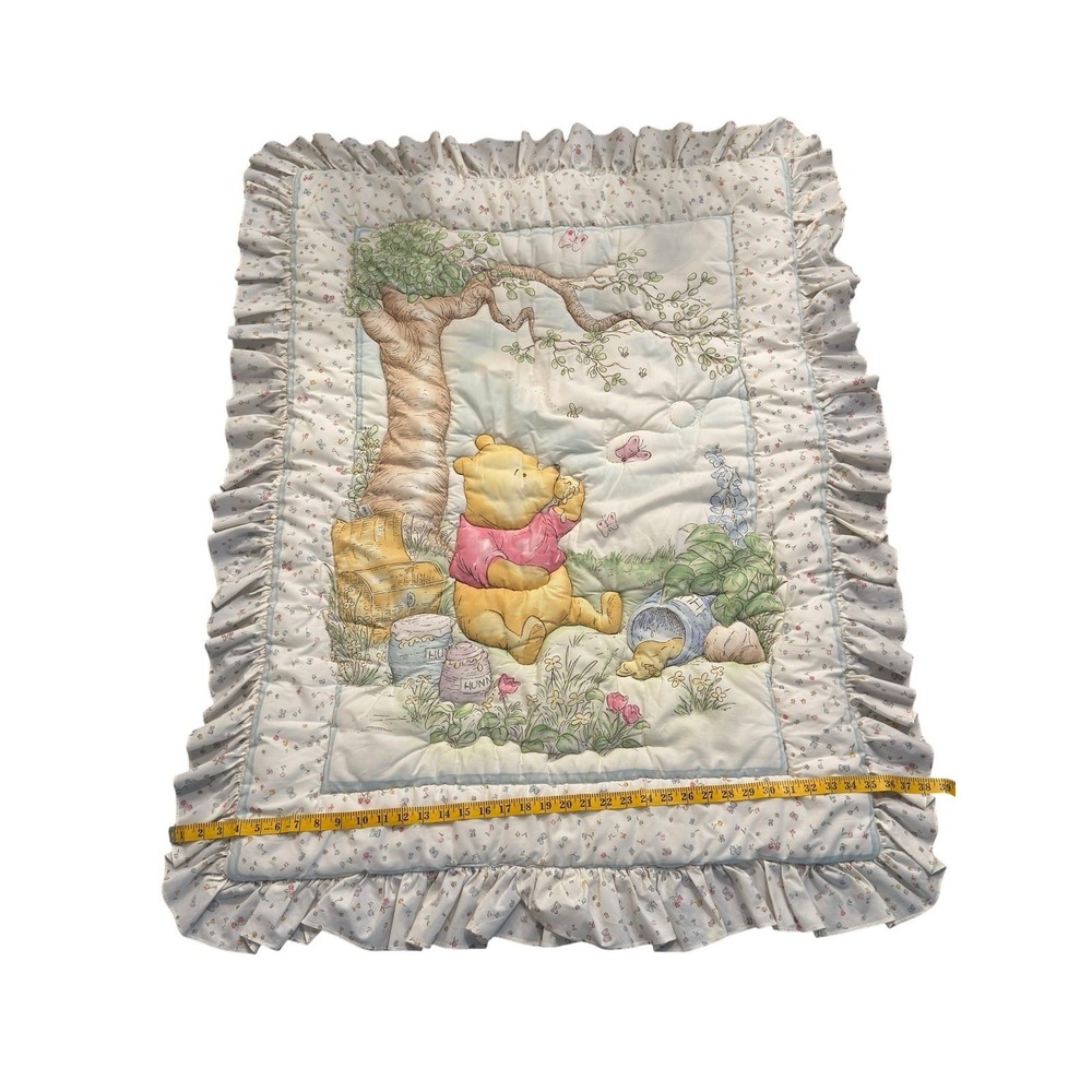 Disney Winnie the Pooh 90's baby crib bedding 2pc nursery set blanket vintage - Picture 2 of 8